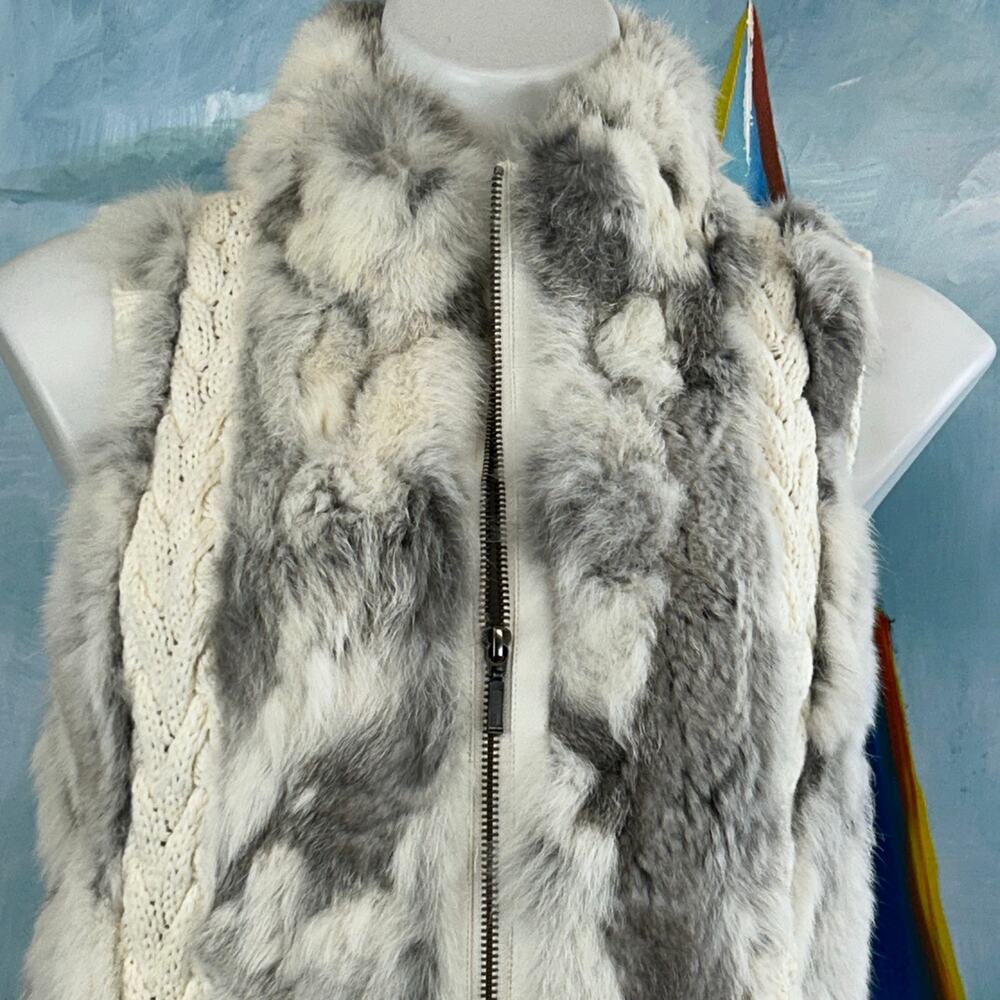 CJ Banks Rabbit Fur Sweater Vest Size Med - Picture 3 of 7